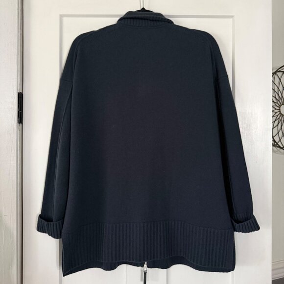 Lafayette 148 New York 100% Cashmere Blue Full Zip Sweater Size Small - Picture 5 of 8